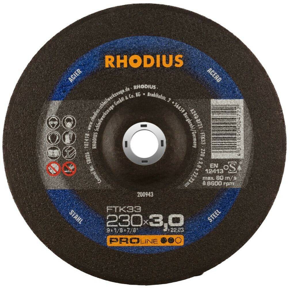 RHODIUS PROline FTK33 Freihand230 x 3,0 x 22,23 mm piece 25 Disques à tronçonner