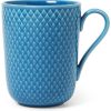 Lyngby Porcelæn Rhombe cup with handle 33cl blue Mugs & tasses