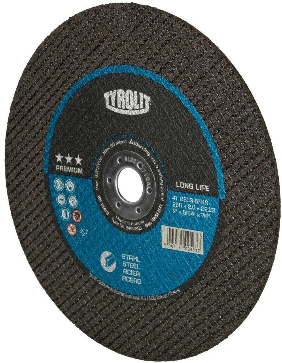 Tyrolit Longlife Straight Premium steel 178x1,6x22,23mm A 46 S BFP Disques à tronçonner