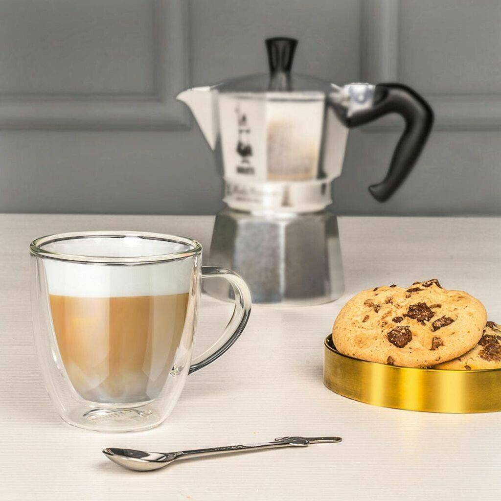 Bialetti Set of 2 cups Double Wall Capri, 160ml, thermal insulation, borosilicate glass Verres à café & à thé