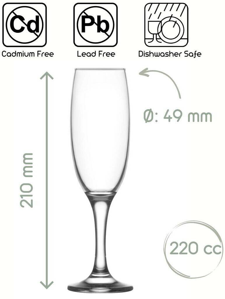 LAV Empire champagne glasses set 6x 220ml champagne goblets champagne glasses Verres à champagne