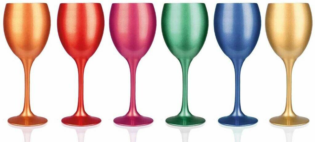 Sendez 6 mix wine glasses 300ml metal look wine glass red wine glasses white wine glass Verres à vin