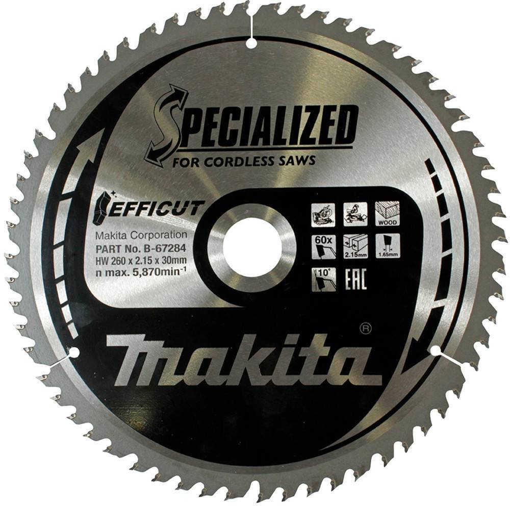 Makita EFFICUT 260 x 30 mm Z60 (B-67284) Accessoires pour scies