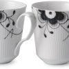 Royal Copenhagen Black Fluted Mega cup black 2-pack 37 cl Mugs & tasses