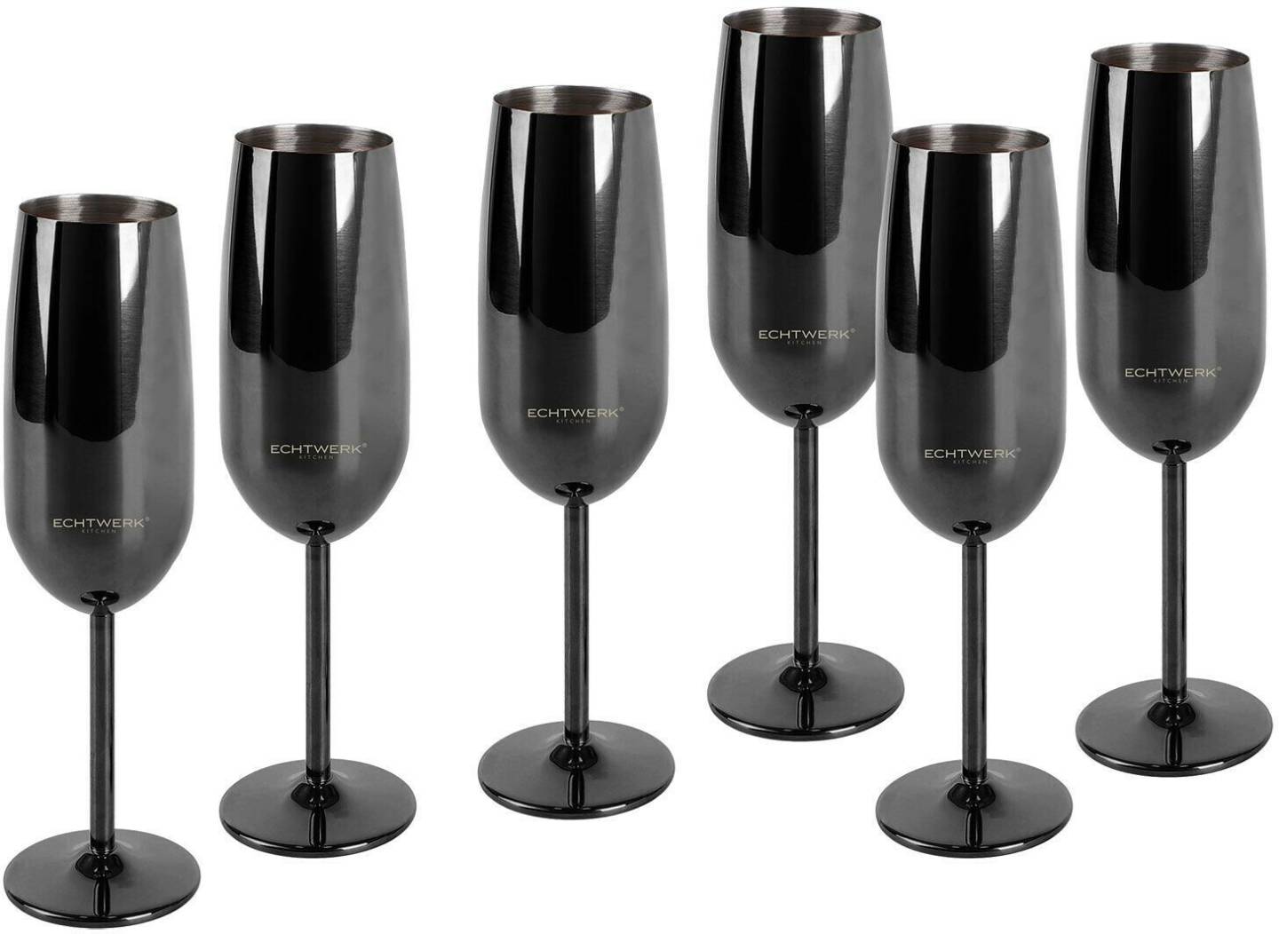 Echtwerk Champagne glass stainless steel 250 ml 6 piecesblack Echtwerk Champagne glass stainless steel 250 ml 6 pieces