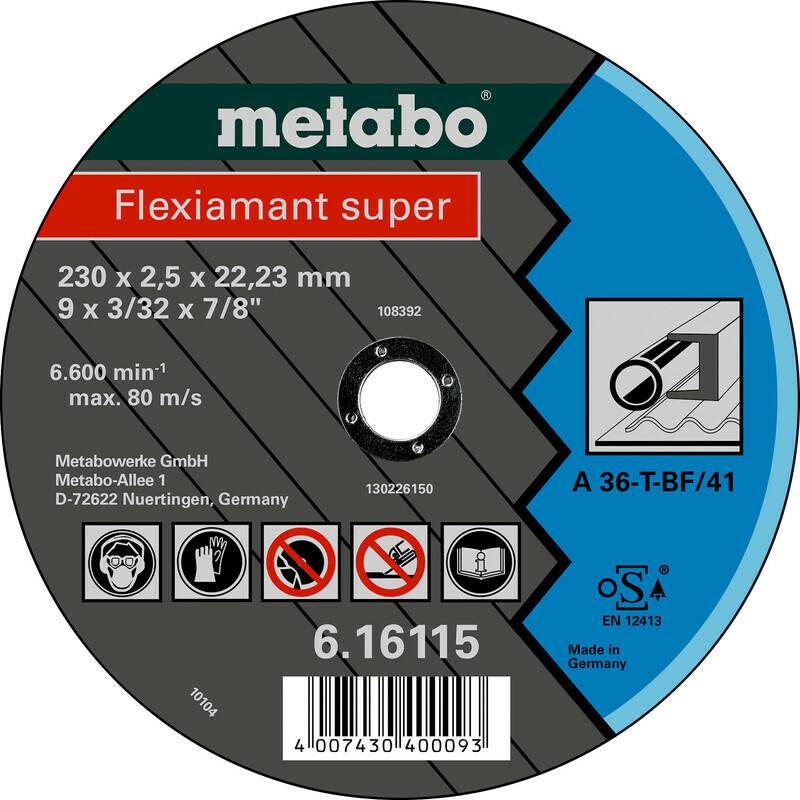 Disques à tronçonner Metabo 6.16100.00