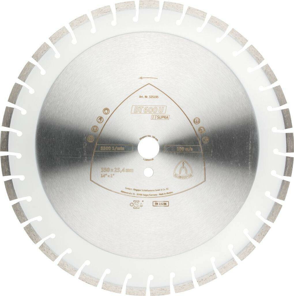 Klingspor Diamond disc DT 600 U 400x3,6x25,4mm Kurzverzahnung Disques à tronçonner