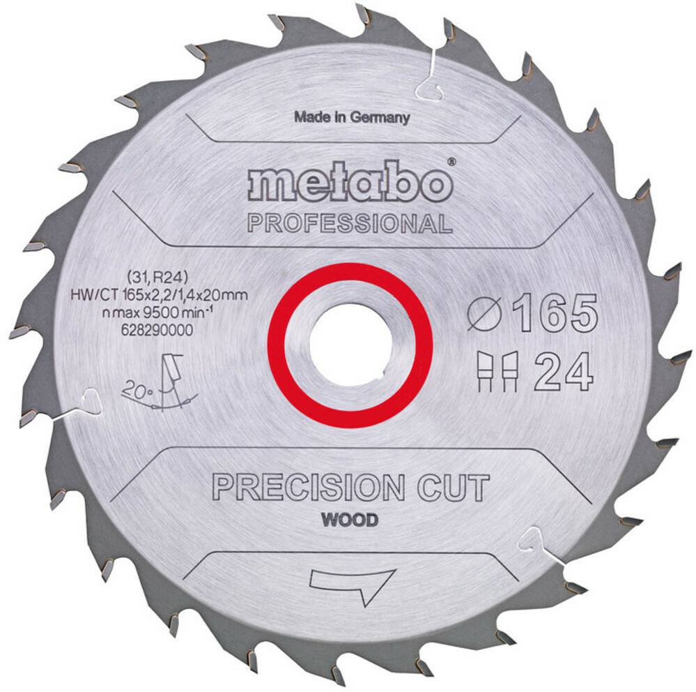 Metabo precision cut wood - professional 165 x 20 x 2,2 mm 15° Z42 (628291000) Accessoires pour scies