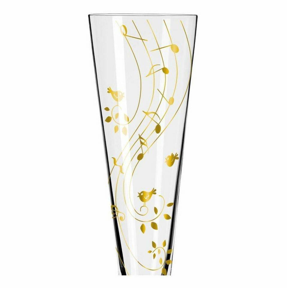 Ritzenhoff Champagne glass Goldnacht 205 ml crystal, crystal optics gold, black gold / Verres à champagne