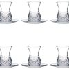 Pasabahce Timeless 12 Piece 155ml Tea Glass and Saucer Set 96992 Verres à café & à thé