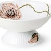 Kähler Hammershøi Poppy bowl on foot, Ø 16 cm, white with floral decoration Saladiers