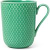 Lyngby Porcelæn Rhombe cup with handle 33cl green Mugs & tasses