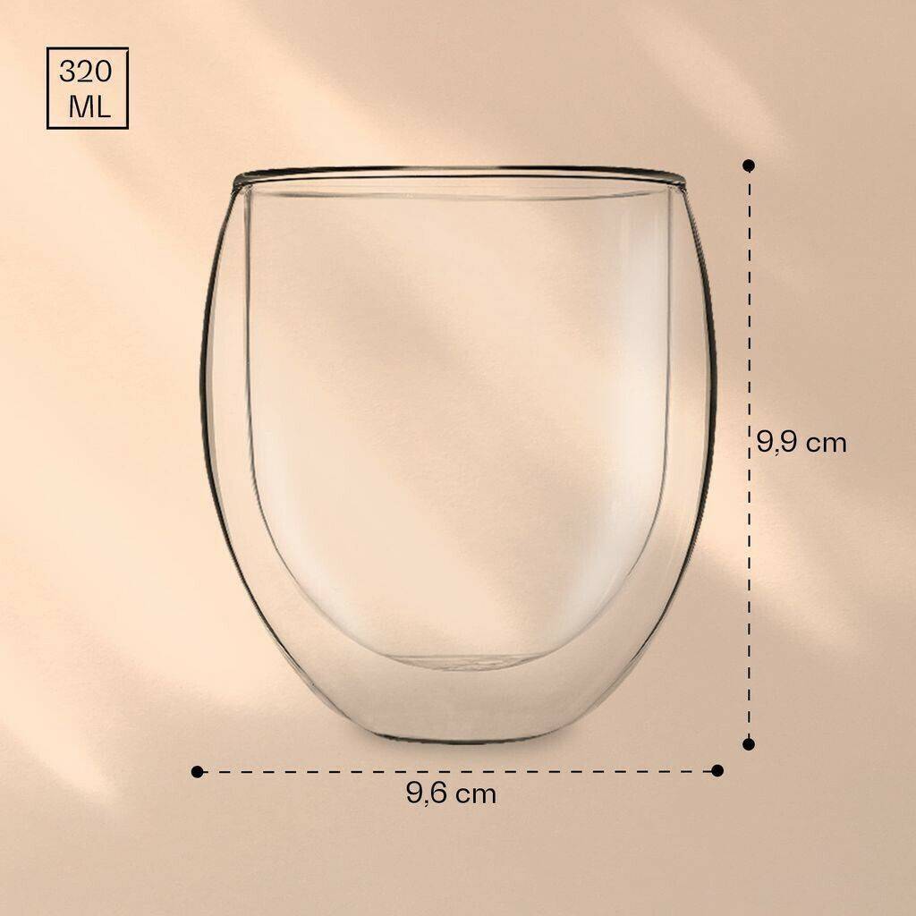 Feelino Thermoglass tea glass Ice set of 6, 320 ml, glass Verres à café & à thé