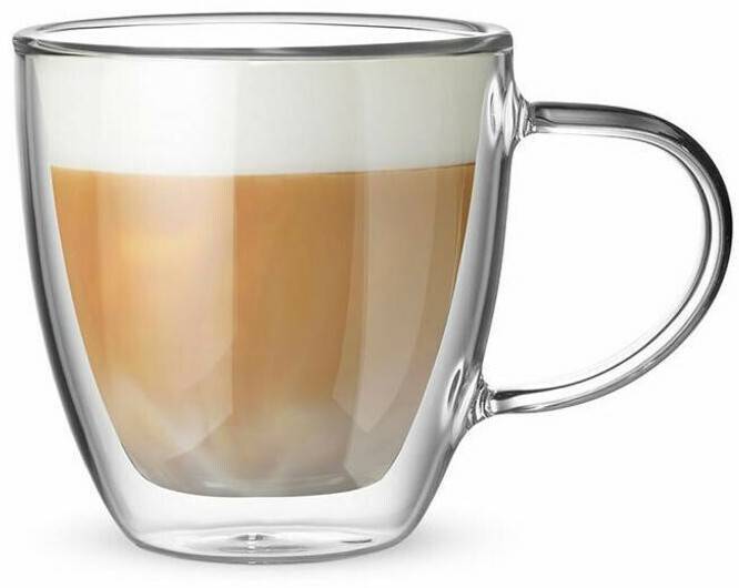 Bialetti Set of 2 cups Double Wall Capri, 160ml, thermal insulation, borosilicate glass Verres à café & à thé