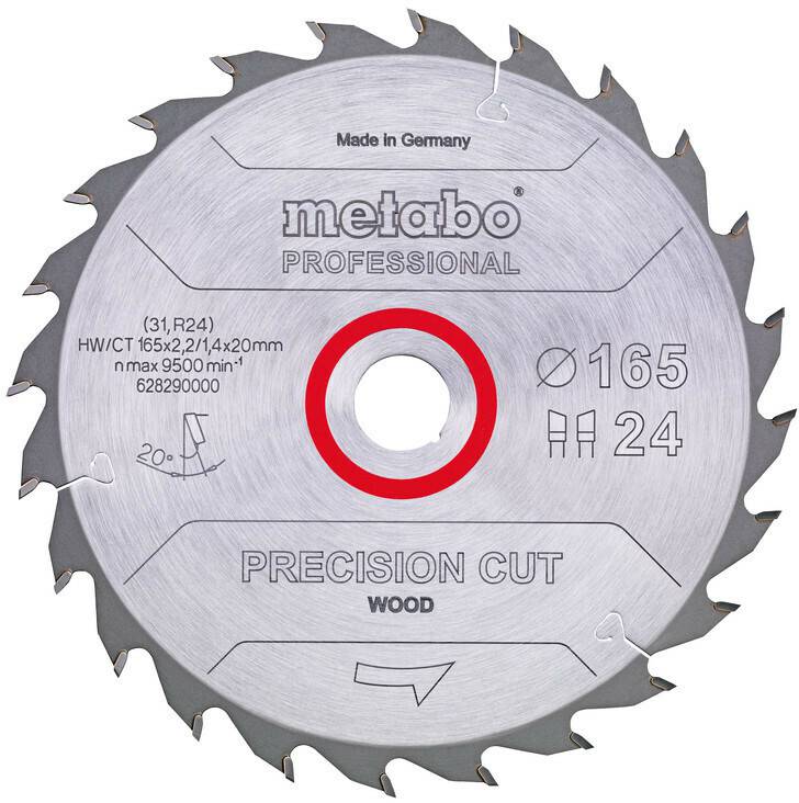 Metabo precision cut wood - professional 165 x 20 x 2,2 mm 15° Z42 (628291000) Accessoires pour scies