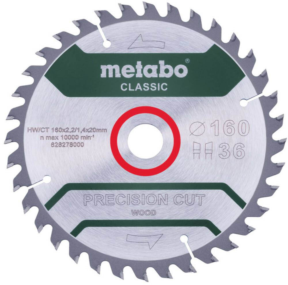 Metabo precision cut - classic 160 x 20 x 2,2 mm 10° Z36 (628659000) Accessoires pour scies