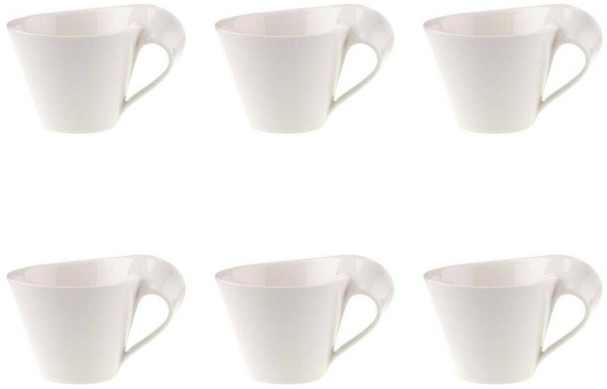 Villeroy & Boch NEW WAVE CAFFÈ set of 6 café au lait cups 260ml white Mugs & tasses