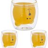 Verres à café & à thé Relaxdays Double-walled glasses "Polar Bear" set of 3