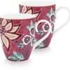 Mugs & tasses PiP Studio Flower Festival mug dark pink 350 ml set2