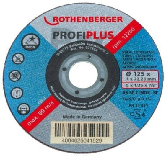 Rothenberger Inox PROFI Plus,125 x 1,Dose piece 10 Disques à tronçonner