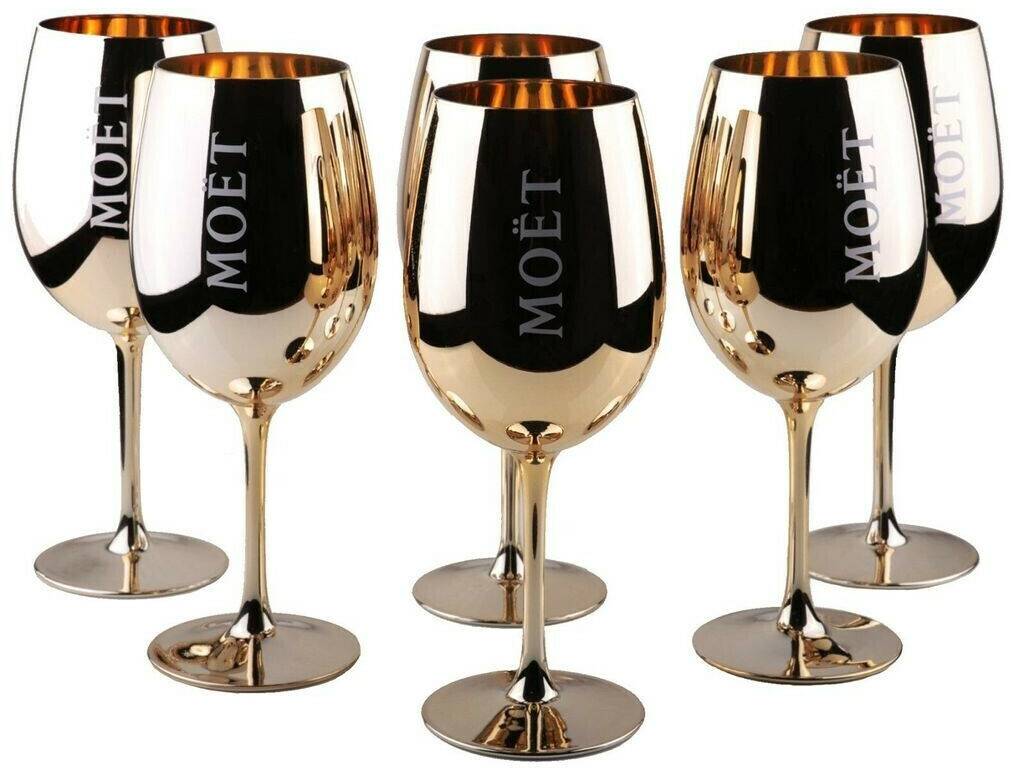 Verres à champagne Moët & Chandon Champagne glasses copper set of 6 real glass