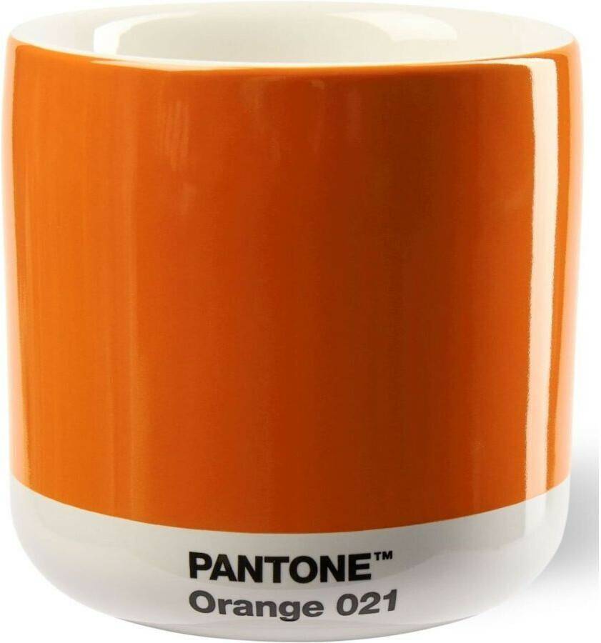 Pantone Latte Macchiato porcelain thermal mug - orange 021 - 220 ml - 8.7x8.7x9 cm Mugs & tasses