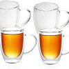 Intirilife 4x double-walled thermo glass set in 300 - 400ml in Verres à café & à thé