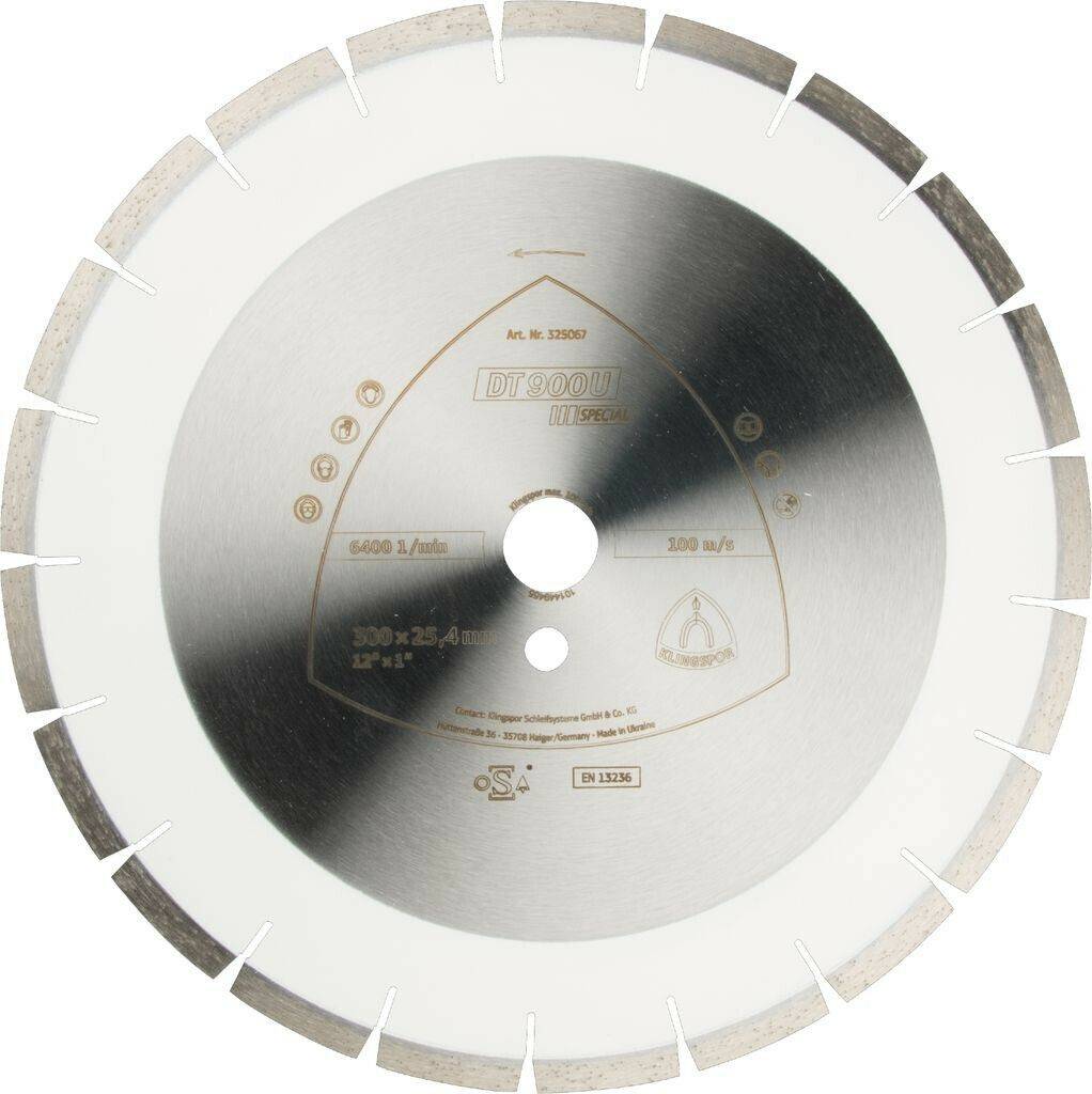 Klingspor Diamond disc DT 900 U 600x3,7x25,4mm 36 Segments Disques à tronçonner