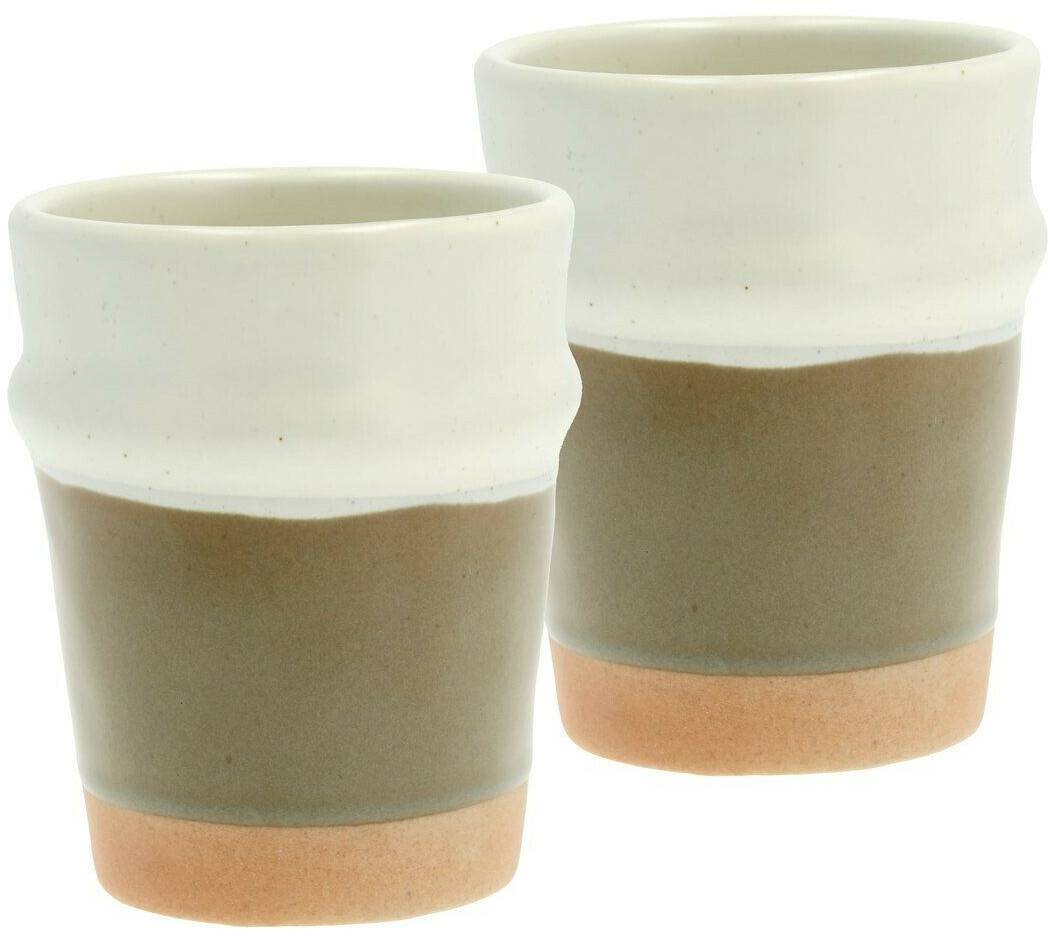 Villa Collection Evig cup 35 cl pack of 2 brown-cream white Mugs & tasses