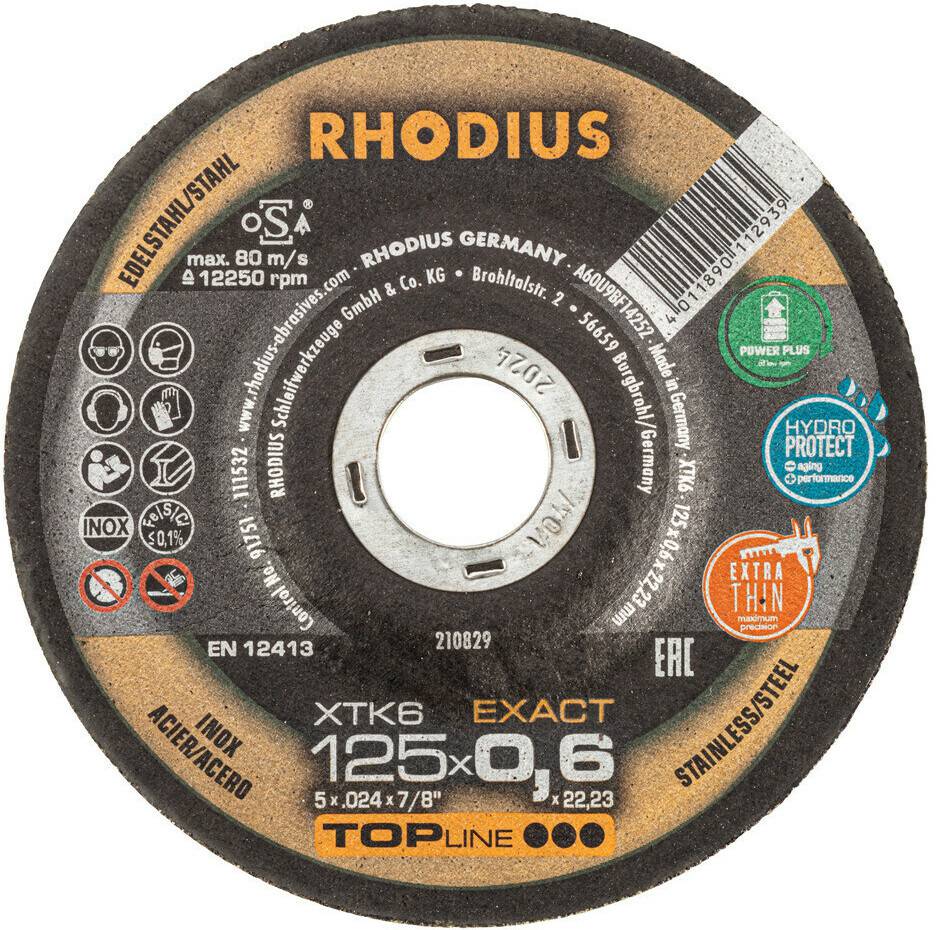 Disques à tronçonner RHODIUS XTK6 EXACT125 mm (211302)