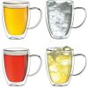 Verres à café & à thé Creano Thermo glass (4 pcs), with handle, borosilicate glass, 400 ml