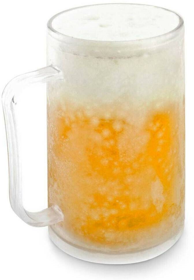 Goodsngadgets Set of 2 beer mugs for freezing: Frozen Mug Ice jug cooling cup drinking glass with ice pack 2x400 ml Verres à bière