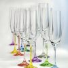 Bohemia Rainbow champagne glasses crystal, champagne glass, multi-ed, 190 ml, set of 6 Verres à champagne