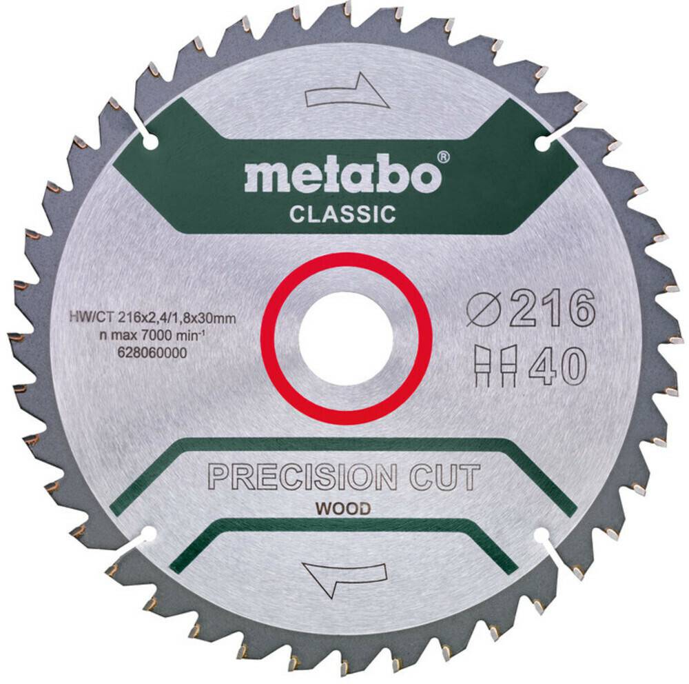 Accessoires pour scies Metabo Precision Cut Wood - Classic 254 x 30 Z40 WZ 20° /B (628326000)