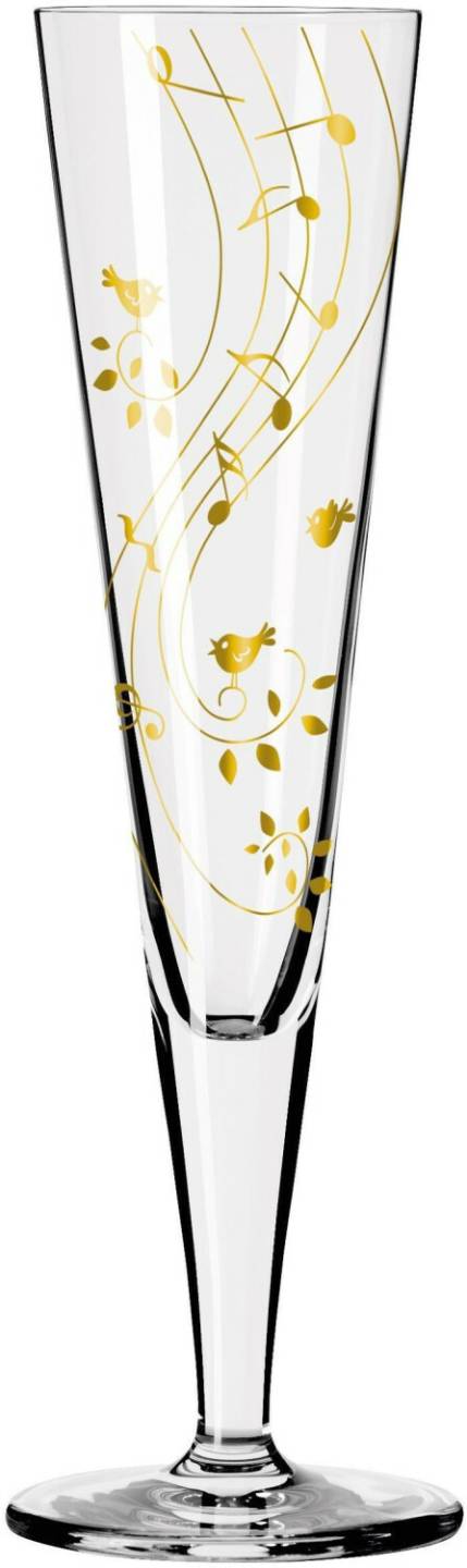 Ritzenhoff Champagne glass Goldnacht 205 ml crystal, crystal optics gold, black gold / Verres à champagne