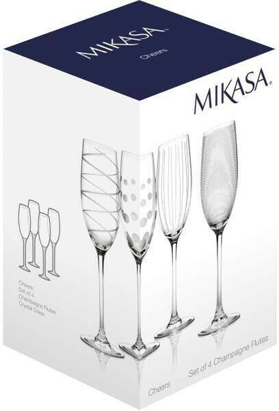 Verres à champagne Mikasa Champagne glasses Cheers 250 ml transparent 4 pieces