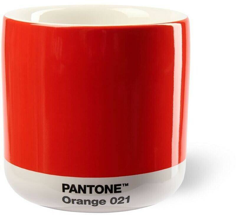 Pantone Latte Macchiato porcelain thermal mug - orange 021 - 220 ml - 8.7x8.7x9 cm Mugs & tasses